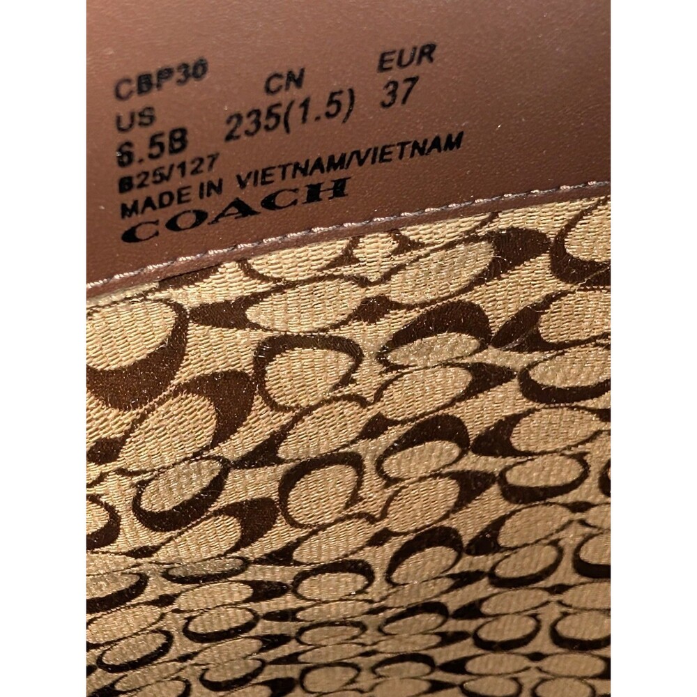 Coach Sculpt C Leather Tall Kitten Heel Boot Maple Brown Size 6.5B NIB - Picture 13 of 15